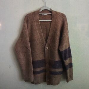 Men's Brown Cardigan Sweater